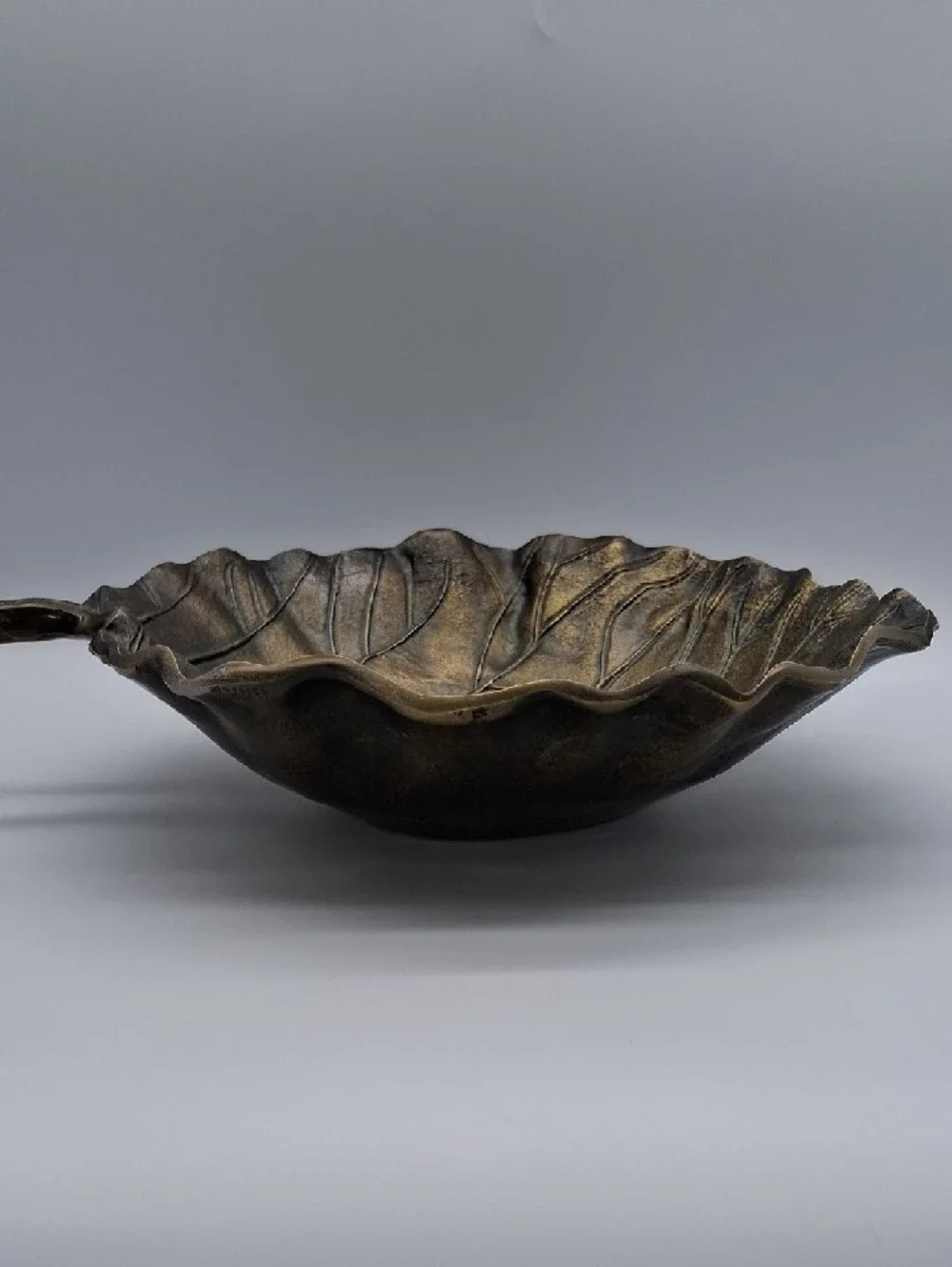 Pier 1 Gingko Leaf Serving Bowl Bronze Gold Tone 12